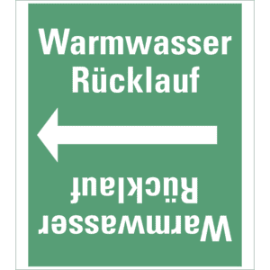 Rohrleitungsband Warmwasser Rücklauf, praxisbewährt, ab Ø 50mm, grün/weiß, 33m/Rolle Bild 1