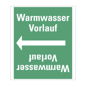 Rohrleitungsband Warmwasser Vorlauf, praxisbewährt, ab Ø 50mm, grün/weiß, 33m/Rolle Bild 1