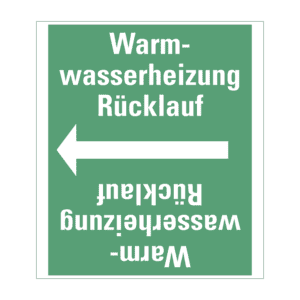 Rohrleitungsband Warmwasserheizung Rücklauf, praxisbewährt, ab Ø 50mm, grün/weiß, 33m/RO Bild 1