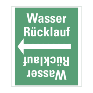 Rohrleitungsband Wasser Rücklauf, praxisbewährt, ab Ø 50mm, grün / weiß, 33m / Rolle Bild 1