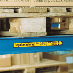 Regalbelastungsaufkleber, gelb, Folie, selbstklebend, 300x24mm, 8 / Bogen Bild 2