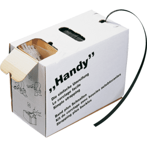 Umreifungsband Handy, im Spenderkarton, Polypropylen, 200 Verschlussschnallen, 600 m Bild 1