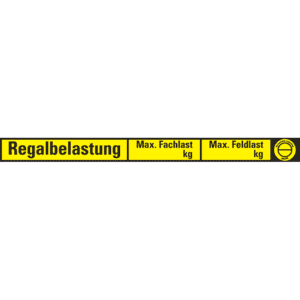 Regalbelastungsaufkleber, gelb, Folie, selbstklebend, 300x24mm, 8 / Bogen Bild 1