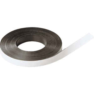 Magnetband, individuell beschriftbar, zum Zuschneiden, weiß, 25mm, 30m / Rolle Bild 1