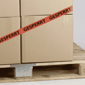 Klebeband GESPERRT, rot / schwarz, Polypropylen, selbstklebend, 50mm, 6 Rolle / VE Bild 2