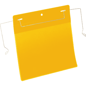 DURABLE Dokumententasche, mit Drahtbügel, gelb/tranparent, DIN A5, Querformat, 50 / Verpackungseinheit Bild 1