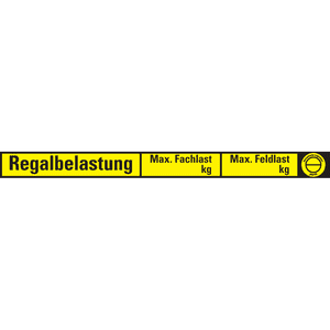 Regalbelastungs-Aufkleber m.Feld f.Prüfnachw, Cellulose-Folie, 300x24mm, 8 / Bogen Bild 1
