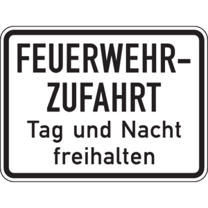 Hinweisschild Feuerwehrzufahrt Tag/Nacht freihalten, Aluminium RA0, reflektierend, 600x450mm Bild 1