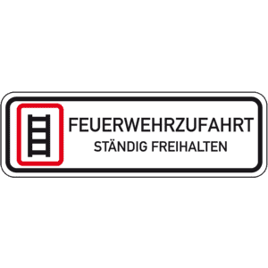 Hinweisschild Feuerwehr-Zufahrt freihalten, Aluminium RA0, reflektierend, 1000x333mm Bild 1
