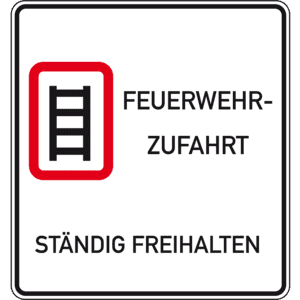 Hinweisschild Feuerwehr-Zufahrt freihalten, Aluminium RA0, reflektierend, 500x500mm Bild 1