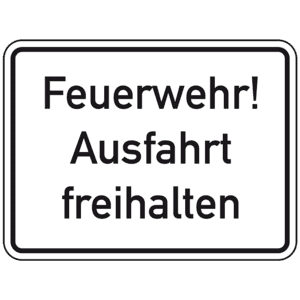 Hinweisschild Feuerwehr! Ausfahrt freihalten, Aluminium RA0, reflektierend, 600x450mm Bild 1