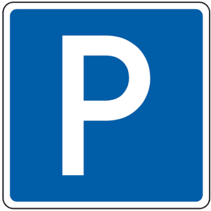 Parkplatzschild Pfeil rechts Parken Schild Blau 30 x 20 x 0,3 cm Kunststoff  Parkplatzmakierung Parken Parkplatzschilder Parkplatz Hinweisschild