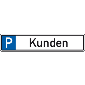 Parkplatzreservierungsschild Kunden, mit Befestigungsset 1, 520 x 110mm Bild 1