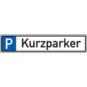 Parkplatzreservierungsschild Kurzparker, mit Befestigungsset 2, 520 x 110mm Bild 1