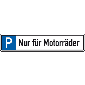Parkplatzreservierungsschild Motorräder, mit Befestigungsset 1, 520 x 110mm Bild 1