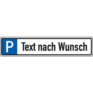 Parkplatz-Reservierungsschild, Text nach Wunsch, 4 Bohrungen, Aluminium RA0, reflektierend, 520x110mm Bild 1