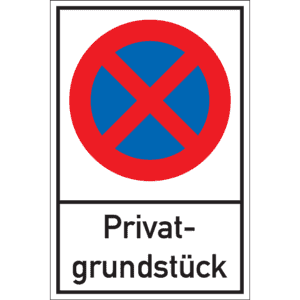 Schild Haltverbot, Privatgrundstück, Aluminium, 400 x 600mm Bild 1