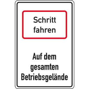 Hinweisschild Schritt fahren - Betriebsgelände, Aluminium RA0, reflektierend, 600x900mm Bild 1
