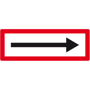 Feuerwehr- Hinweisschild Pfeil, Aluminium RA0, reflektierend, 594 x 210mm Bild 1