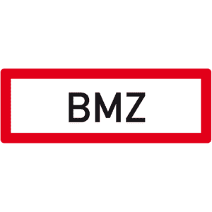Feuerwehr- Hinweisschild BMZ, Aluminium RA0, reflektierend, 594 x 210mm Bild 1