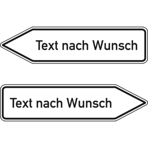 Wegweiser links - und rechtsweisend, Text nach Wunsch, doppelseitig, Aluminium RA0,1400x350mm Bild 1