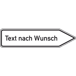 Wegweiser rechtsweisend, Text nach Wunsch, einseitig, Aluminium RA0, 1400 x 350mm Bild 1