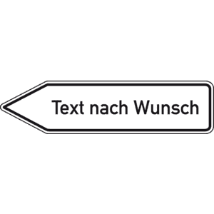 Wegweiser linksweisend, Text nach Wunsch, einseitig, Aluminium RA0, 1400 x 350mm Bild 1