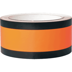 Abdeckband für Verkehrszeichen, tagesleuchtend RK 612, orange / schwarz, 50mmx33m Bild 1