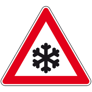 Verkehrszeichen Schnee - oder Eisglätte, Aluminium RA0, reflektierend, Schenkellänge 900mm Bild 1