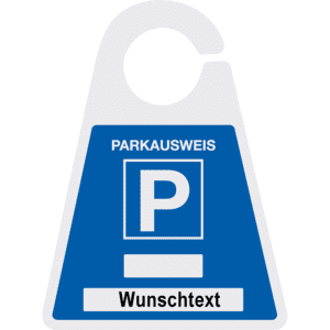 Parkausweis nach Wunsch, blau, Kunststoff, 120 x 165mm Bild 1
