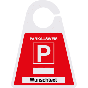 Parkausweis nach Wunsch, rot, Kunststoff, 120 x 165mm Bild 1