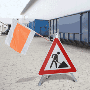 Warnflagge Warnfahne Warnsignal Signalfahne orange weiß Stoff mit