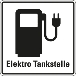 Hinweisschild Elektro Tankstelle, Aluminium RA0, reflektierend, 600 x 600mm Bild 1