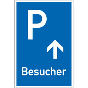 Parkplatzschild Besucher mit Pfeil geradeaus, Kunststoff, 250 x 400mm Bild 1