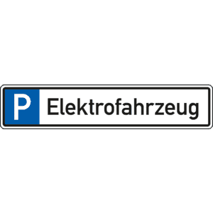 Parkplatzreservierungsschild Elektrofahrzeug, mit Befestigungsset 2, 520 x 110mm Bild 1