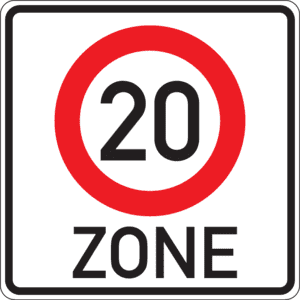 Verkehrszeichen Beginn Tempo 20-Zone, Nr. 274.1-20, Aluminium RA0, reflektierend, 600x600mm Bild 1
