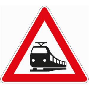 Verkehrszeichen Bahnübergang, Nr. 151, Aluminium RA0, reflektierend, Schenkellänge 900mm Bild 1