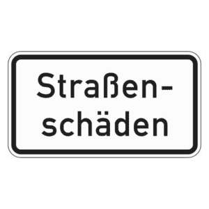 Verkehrszeichen Straßenschäden, Nr. 1007-34, Aluminium RA1, reflektierend, 600x330mm Bild 1