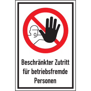 Verbots- Kombischild Beschr. Zutritt... fremde Personen..., Aluminium, 400 x 600mm Bild 1