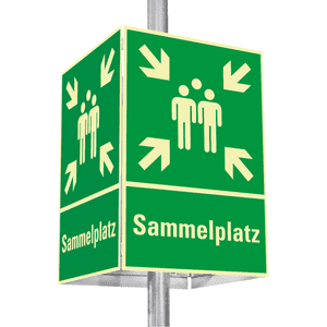 PERMALIGHT® power Würfelset Sammelplatz, 400 x 600mm, inkl. Pfosten / Befestigung Bild 2