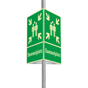 PERMALIGHT® power Dreieckset Kombi.Sammelstelle, Aluminium, 400 x 600mm, m.Befest. Bild 3