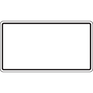 Verkehrszeichen blanko, weiß / schwarz, Aluminium RA1, reflektierend, 231 x 420mm Bild 1