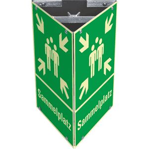 PERMALIGHT® power Dreieckset Kombi.Sammelstelle, Aluminium, 400 x 600mm, m.Befest. Bild 2