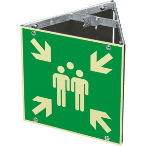 PERMALIGHT® power Dreieckset Sammelstelle, Aluminium, 400 x 400mm, mit Befestigung Bild 2