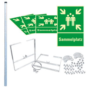 PERMALIGHT® power Würfelset Sammelplatz, 400 x 600mm, inkl. Pfosten / Befestigung Bild 1