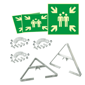 PERMALIGHT® power Dreieckset Sammelstelle, Aluminium, 400 x 400mm, mit Befestigung Bild 1