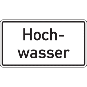 Verkehrszeichen Hochwasser, VKZ-Nr.1007-51, Aluminium RA1, reflektierend, 600x330mm Bild 1