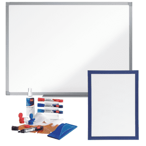 Vorteilsset Whiteboard, 1200 x 900 mm, mit Zubehör- Set und 5 Magnetrahmen Bild 1