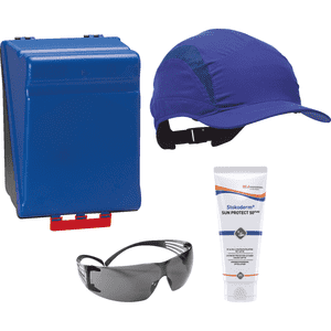 Vorteils- Set Sonnenschutz, Box, Cap First Base 3, Stokoderm®SUN, Brille SecureFit200 Bild 1