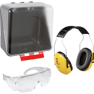 Vorteils-Set SecuBox Midi, 3M PELTOR Gehörschutz OPTIME I, Work Brille C4 Visi Bild 1